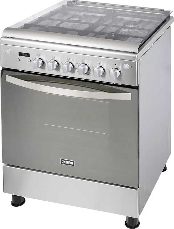 Zanussi Cooker Cool Max, 60 x 60 cm, 4 Burners, Full Safety, Digital Timer, Silver, ZCG64396XA