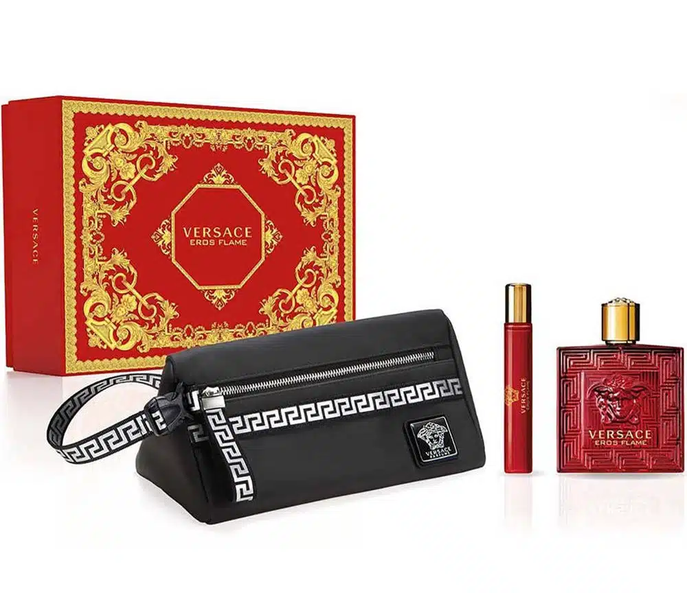 Eros Flame By Versace For Men EDP 100ML + 10ML  + POUCH  SET