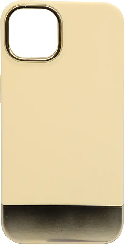 جراب موبايل أيفون 12 برو ماكس سيليكون ، تصميم كلاسيك Q ، أصفر فريم جولد
