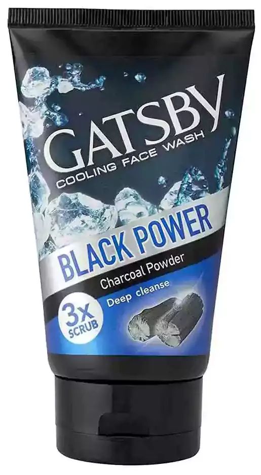 GATSBY FACE WASH BLACK POWER DEEP COOLING WITH CHARCOAL POWDER 100GM