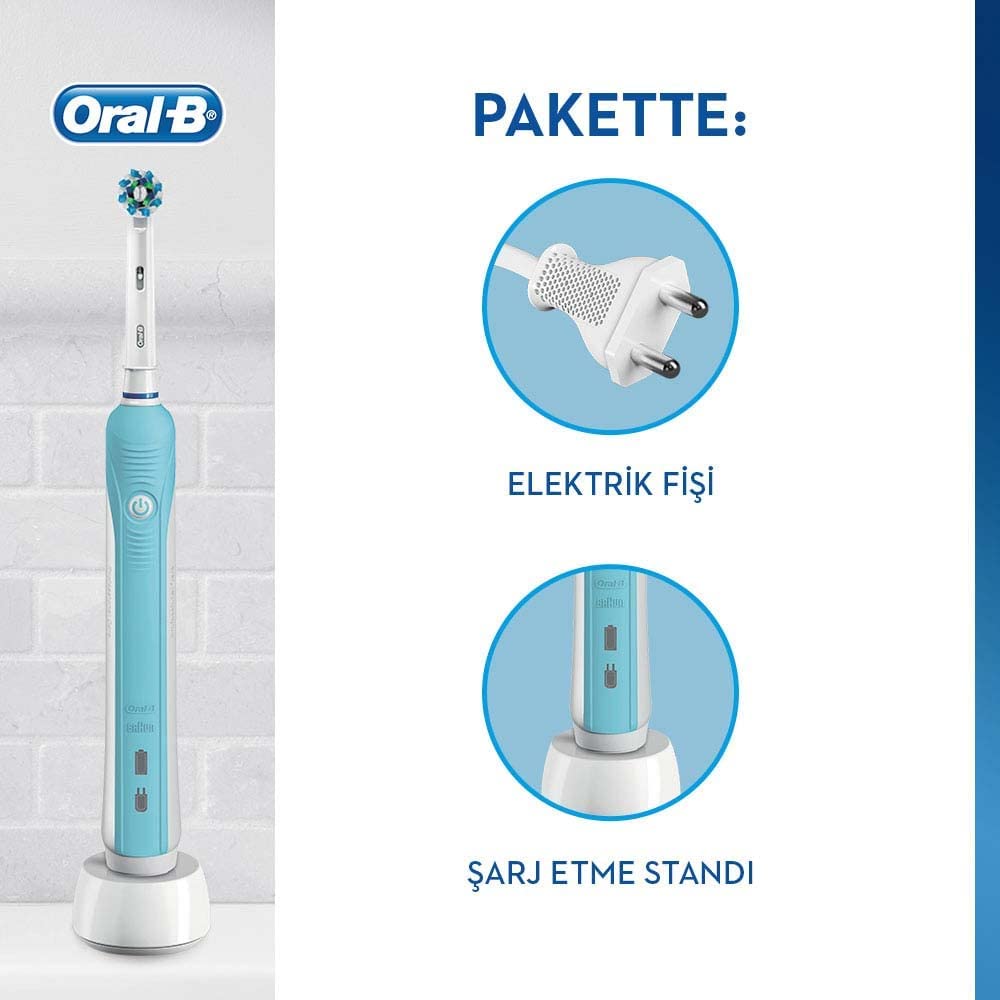 Oral-B Pro 500 CrossAction Electric Toothbrush, Powered by a Rechargeable Battery from Braun