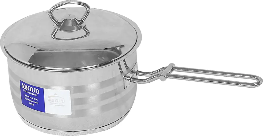Abboud stainless frying pan with lid, size 22, with one hand - silver