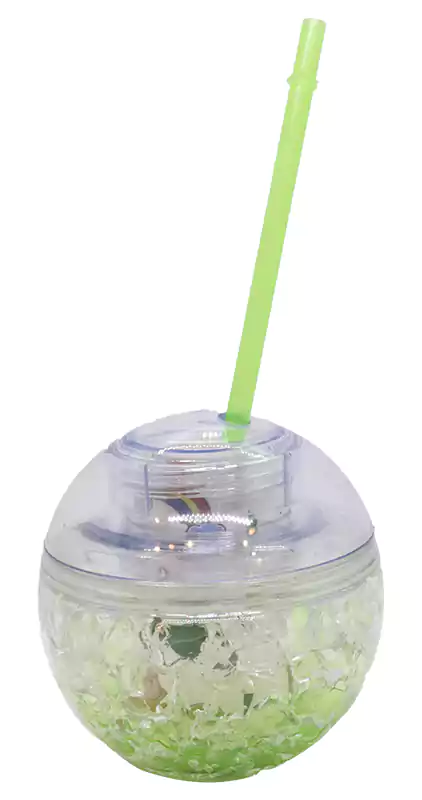 مج عصير أكليرك بغطاء وشاليموه علي شكل كرة صغير - أخضر