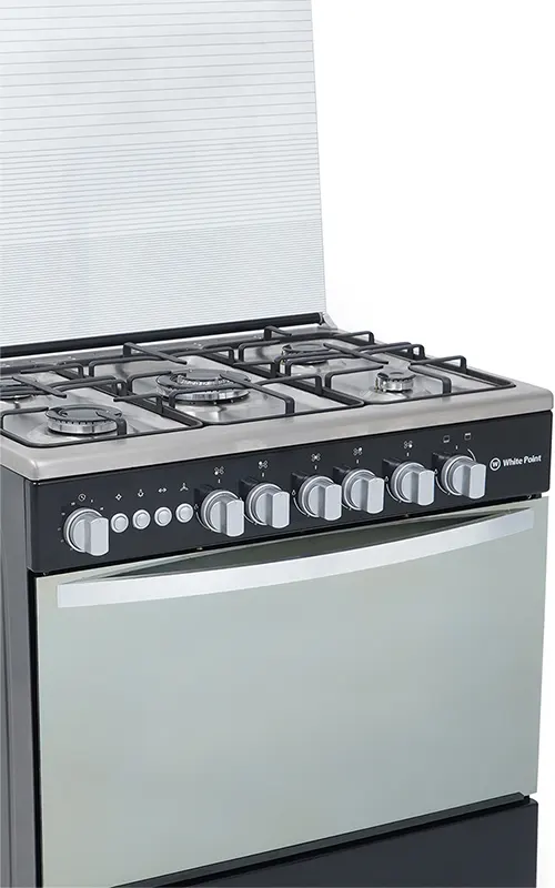 بوتجاز وايت بوينت، 80 × 60 سم، 5 شعلة، أمان كامل، استانلس × أسود، WPGC8060BXTFSAN