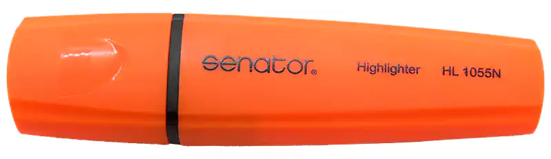 Senator Phosphorescent Highlighter pen, Orange, Chisel tip
