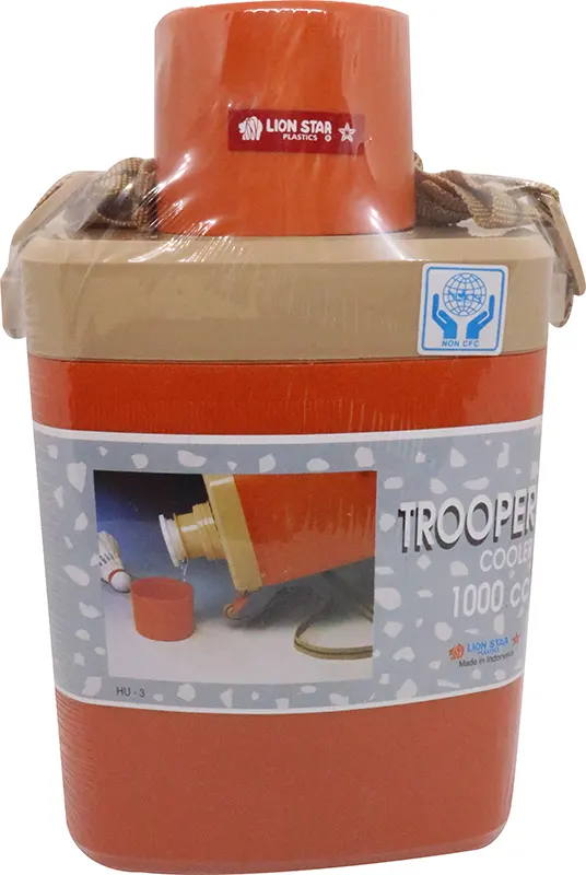 Water bottle for children in rectangular shape 1000 ml orange - HU3