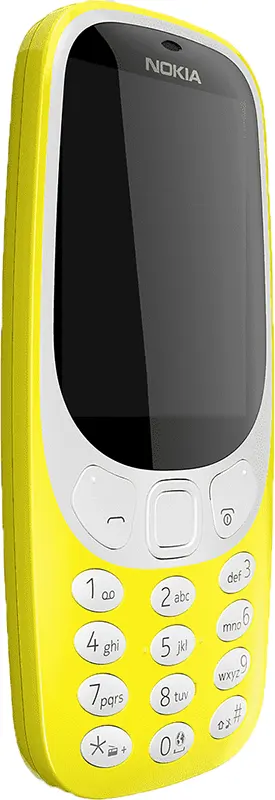 Nokia 3310 Dual SIM Mobile, 16MB Internal Memory, 16MB RAM, 2G Network, Yellow