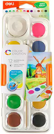 Deli Water Color Box 12 Colors C10_12