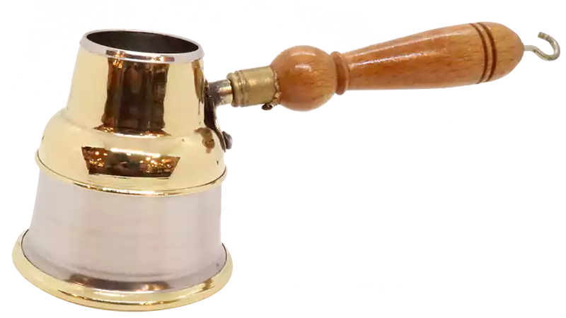 Copper-steel pan with wooden handle, size 3