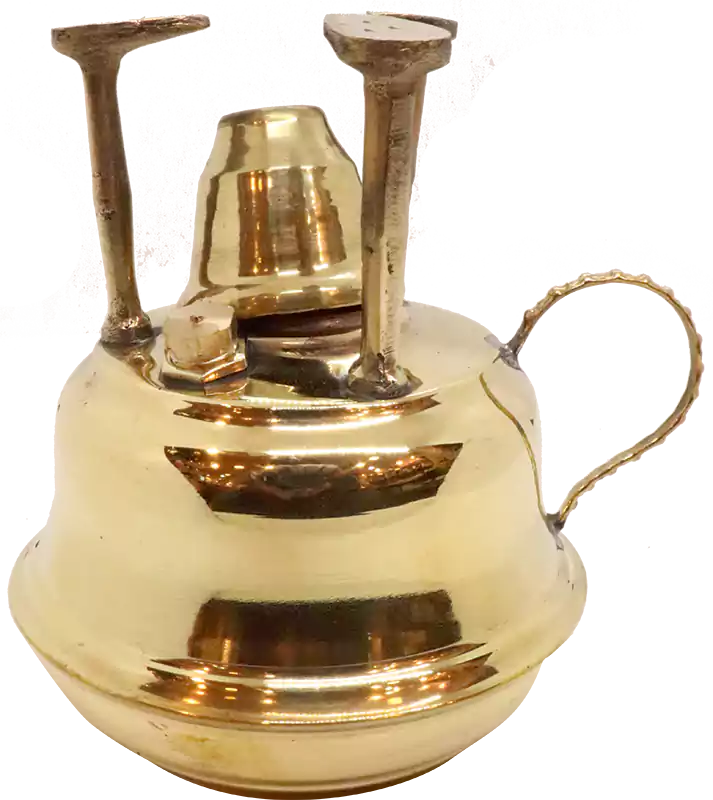 سبرتاية نحاس 3 حوامل بقاعدة متزنة وغطاء - أصفر لامع فاتح