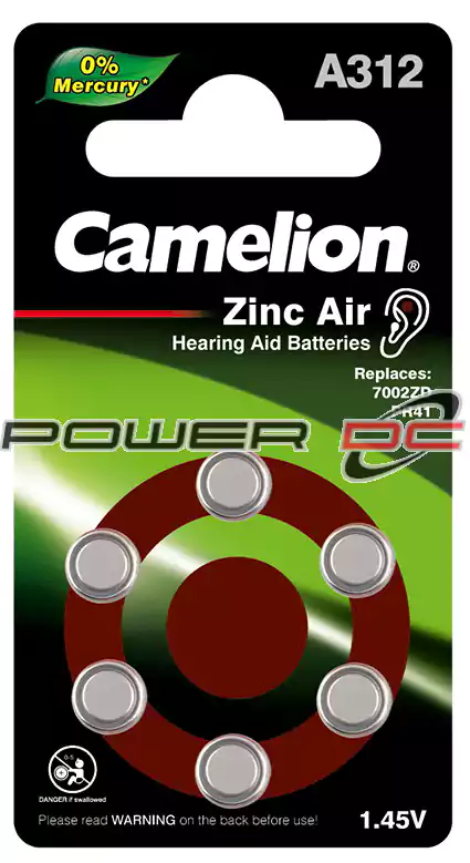 بطاريات كاميليون A312 زنك أير، 1.45 فولت، بطارية واحدة