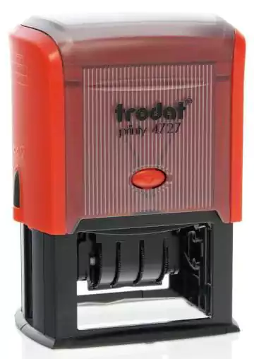 ماكينة ختم تروديت برنتي، مستطيلة، تاريخ إنجليزي، أحمر 4727