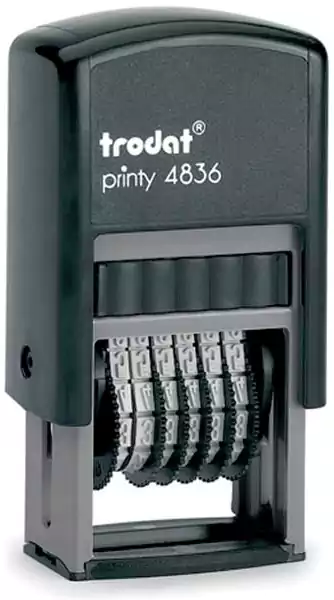 ماكينة ختم تروديت برنتي، مستطيلة، تاريخ عربي، أسود 4810