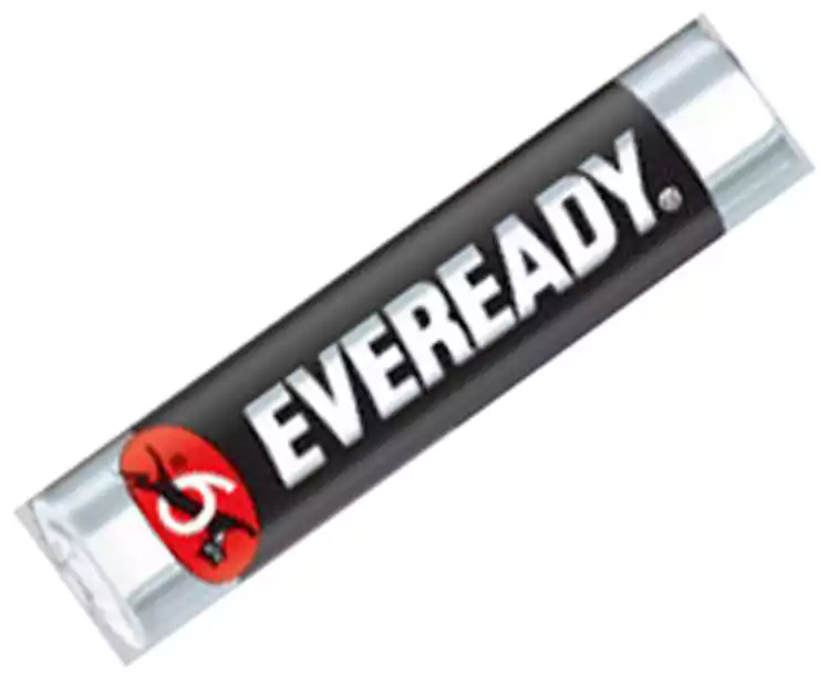 Eveready AAA carbon zinc batteries, one battery