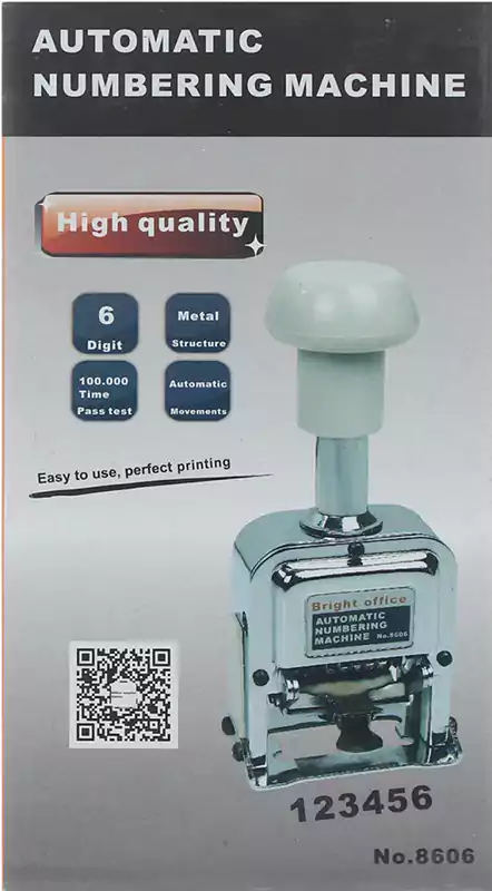 6 English Numbers Automatic Ink Stamp 8606