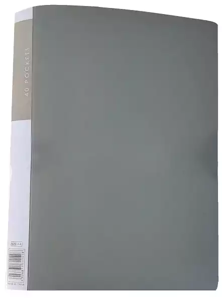 حامل اوراق A4 شفاف 40 جيب، رمادي