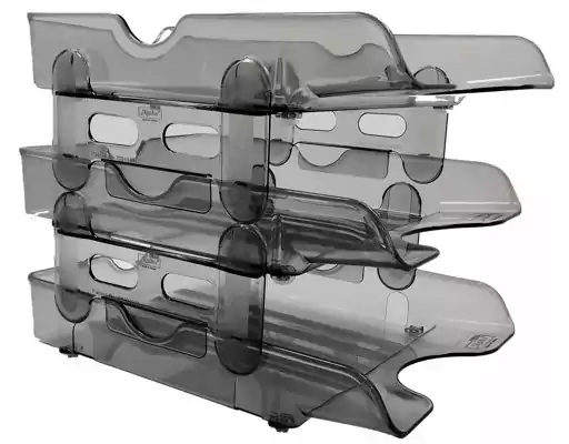 تراي مكتب ديجيتال 3 دور، أكريليك، رمادي شفاف