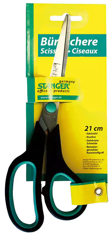 Stanger Scissors, Plastic Handle, 21 cm, Black x Green