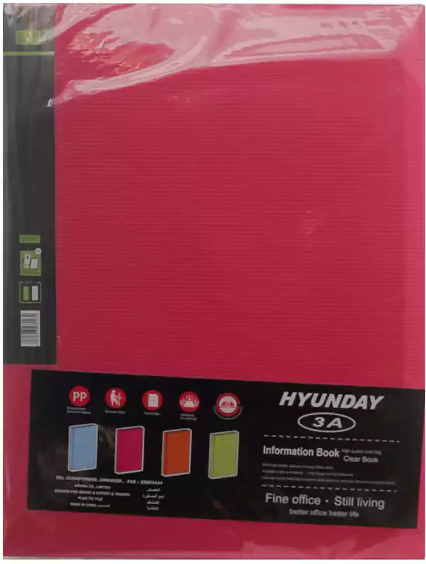 Hyunday A4 Pocket folder, 30 pockets, Multi colors, DG8330