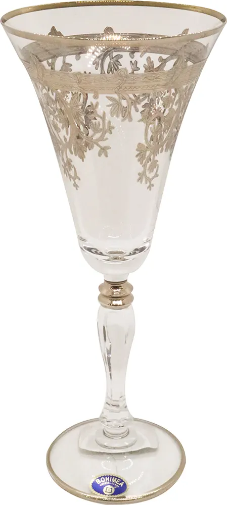 طقم كاسات 6 قطع فيكتوريا حشو بلاتين - شفاف مدهب