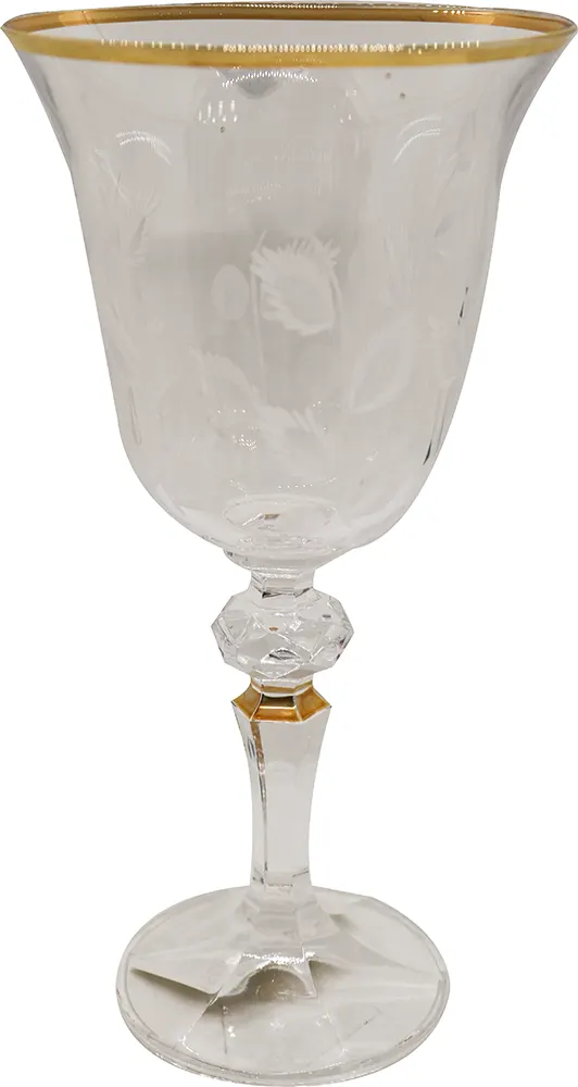 طقم كاسات 6 قطع  - شفاف مدهب