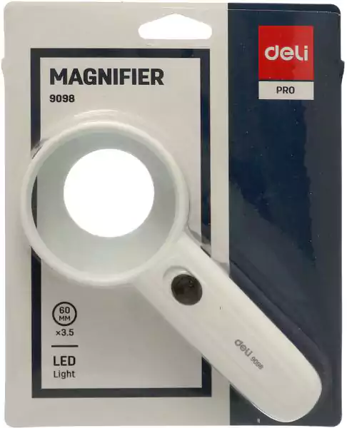 Deli Magnifying lens with searchlight, White E9098