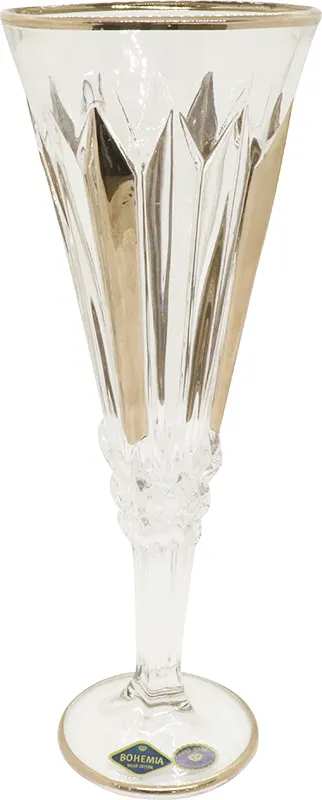 طقم كاسات 6 قطع كريستال - شفاف مدهب