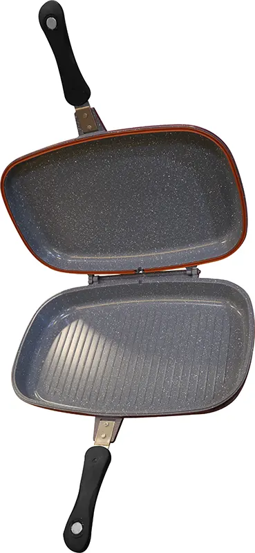 Glory Granite Double Grill Pan Size 40 - Gray
