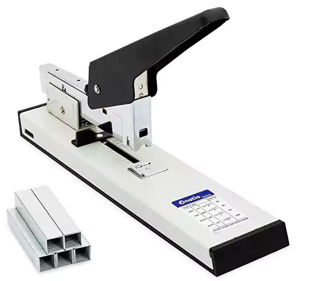 دباسة ورق مكتبية معدن  من كيه دبليو، سعة 100 ورقة، ثقيلة وثابتة، أسود* فضي SA50