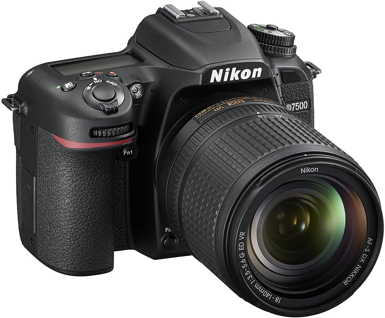 نيكون D7500 كاميرا مع عدسة AF-S 18-140mm f-3.5-5.6G ED VR - كاميرا اس ال ار، اسود
