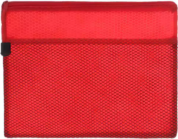 Zipped File With external Pocket A5 , Red