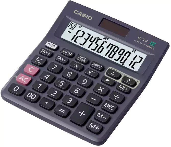 Casio MJ-120D Desktop Calculator, Black, 12 Digits