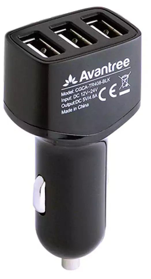 شاحن سيارة سريع صغير للموبايل والتابلت من أفانتري، يوإس بي، أسود MX.288