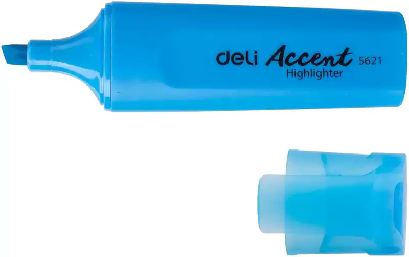 قلم هايلايتر ديلي فسفوري، أزرق، سن مشطوف