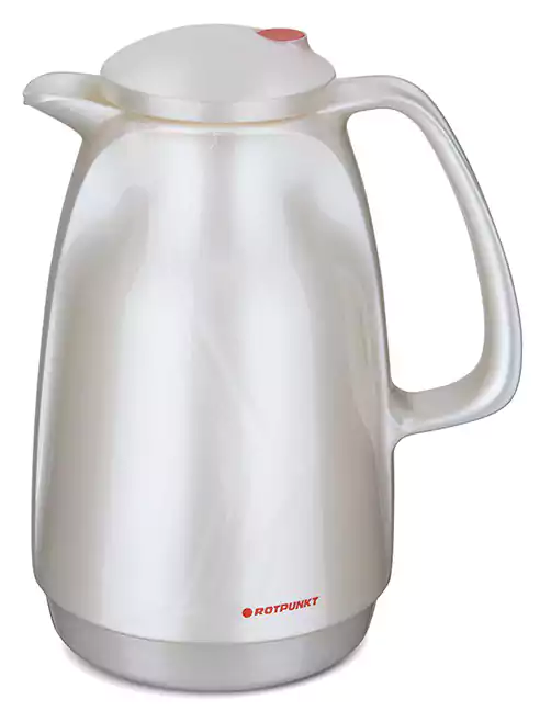 Vacuum Flask 1 liter, German Rotpunkt, white