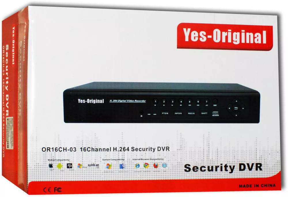 مسجل فيديو يس اوريجينال، 16 قناة اتصال، OR16CH-3 IN 1 N، اسود