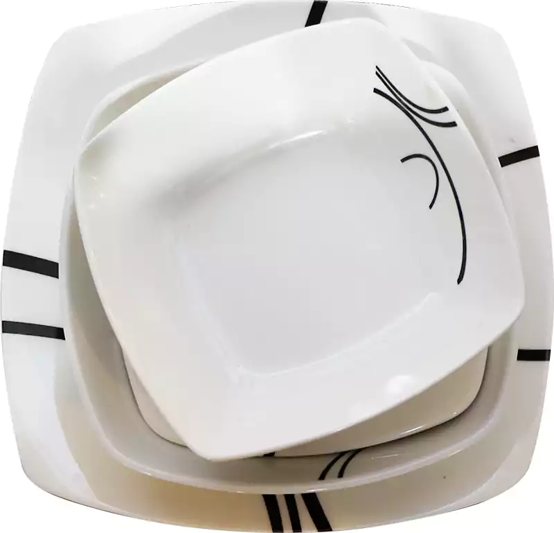 طقم ميلامين 38 قطعة  مربع ميار الشريف