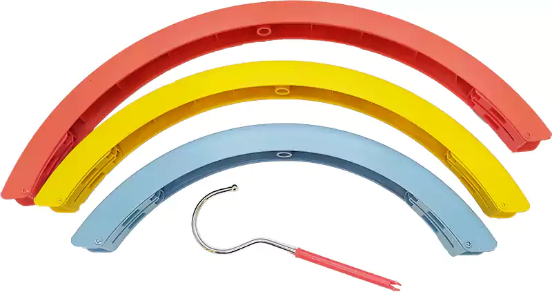 طقم شماعة ملابس بلاستيك 3 قطع - ألوان متعددة