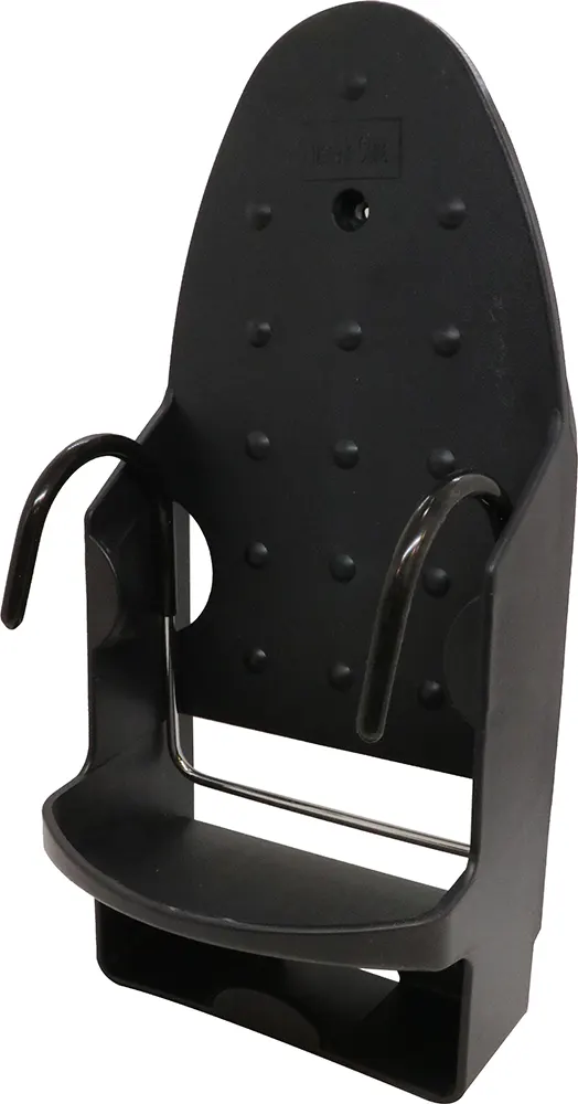 Stand-mounted stainless steel iron holder - black