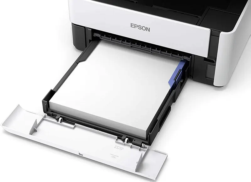 طابعة إبسون ايكو تانك EcoTank M2140، أحادية اللون، (طباعة - نسخ - مسح ضوئي - شاشة LCD)، أبيض × أسود