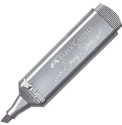 قلم هايلايتر فابر كاستل ميتاليك، رمادي، سن مشطوف