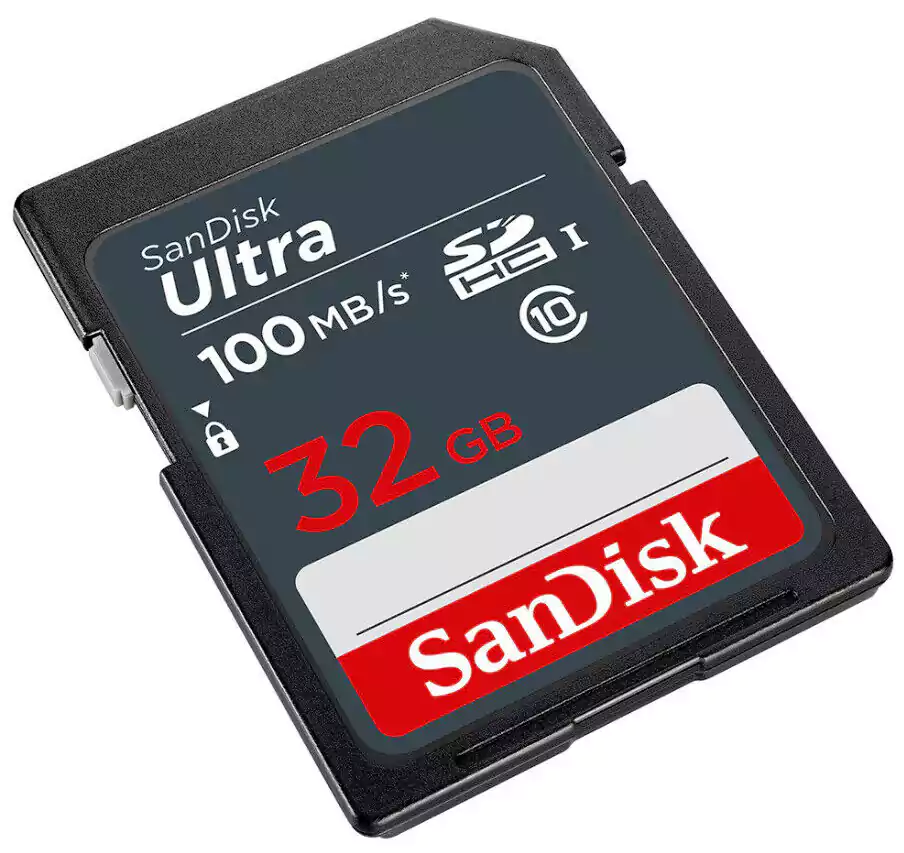 SanDisk Ultra Memory Card, 32GB, SDHC-SDXC, 100MB, SDSDUNR-032G-GN3IN