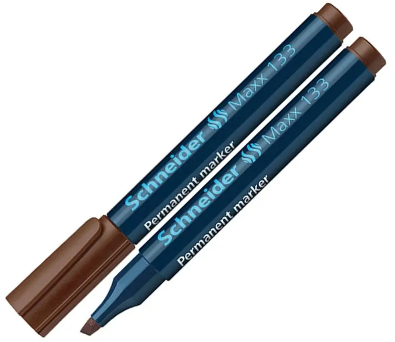 Schneider Marker Pen, Chisel tip, Permanent, Brown