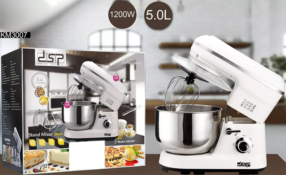DSP Stand Mixer, 1200 Watt, 5 Liter, White, KM3007