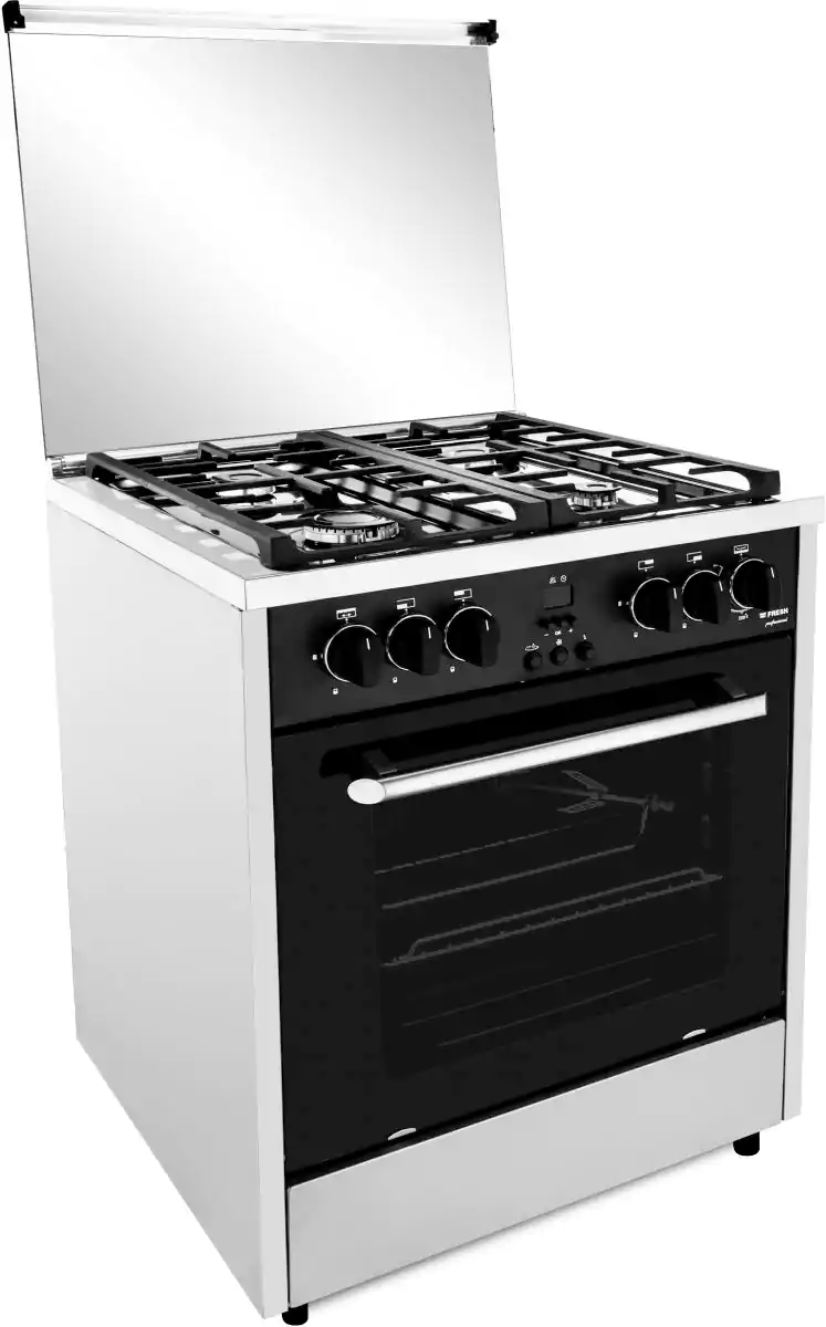 Fresh Professional Cooker, 65 x 65 cm, 4 Burners, Full Safety, Digital, Black