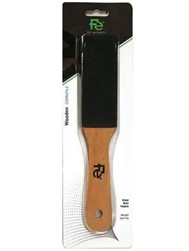 fe Pedicure stone with wooden handle, exfoliating skin and heel without damage, black FE.028
