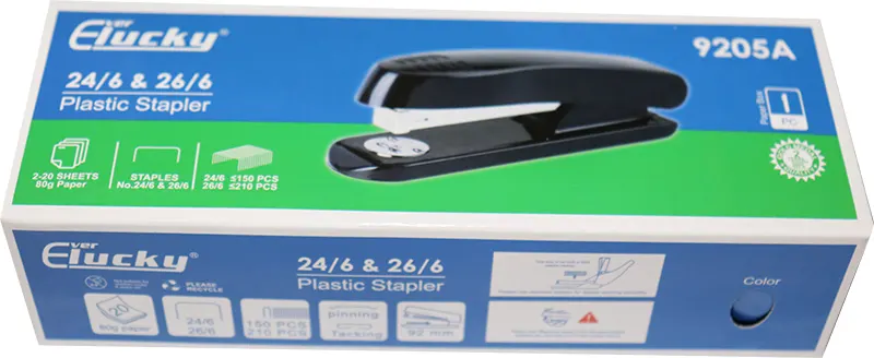 EverLucky Office Stapler, Quick Use, 24 Sheet Capacity, Black 24-6 9205 A