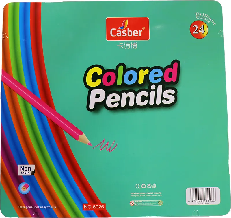 Casber Wood Color Box, Set of 24 Colors, Multi Color 6026