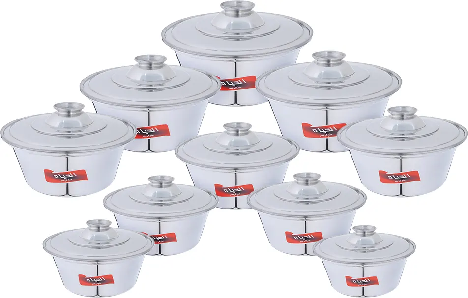 طقم حلل الومنيوم شاورما الحياة عبود، 12 قطعة