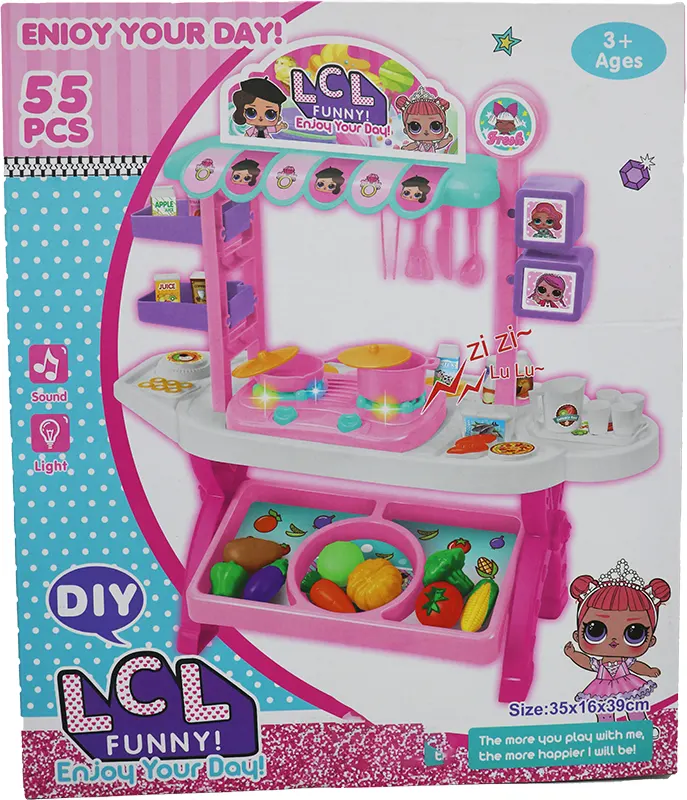 LCL Kitchen Toy, 55 Pieces, With Sounds And Lights, 22-926